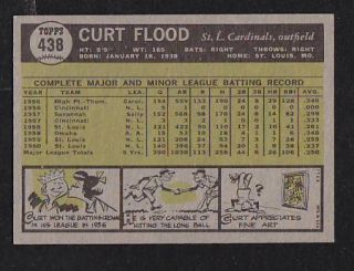 1961 Topps 438 Curt Flood NMT St Louis Cardinals Premium Vintage Card