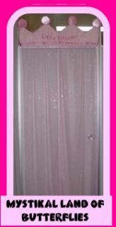 Pink Princess Crown Door Curtain Matching Tie Backs