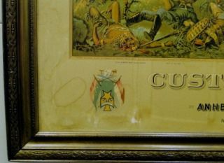 Framed Vintage Lithograph Anheuser Busch Budweiser Custers Last Fight