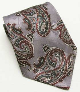 David Taylor Silver Paisley Mens Polyester Neck Tie New