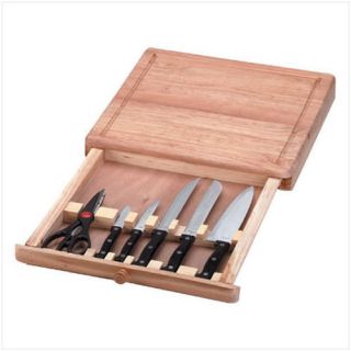  Cutlery Knives / Knife Set with Wood Chopper /Cutting board Case