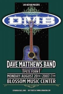 Dave Matthews Cuyahoga Falls Concert Poster 2007