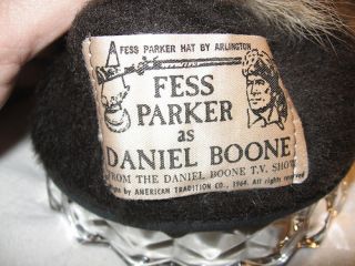 Old Daniel Boone TV Show Fess Parker Coon Skin Hat