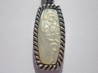  Pollack/Relios Sterling Silver Carved Mother of Pearl Pendant Boxed