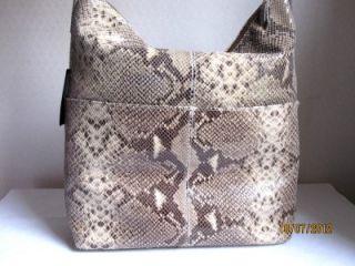 Cynthia Rowley Phyton Print Leather Tote Handbag Purse