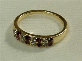 gold plated faux amethyst cz ring sz 6 5 new