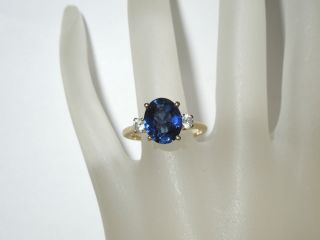 00 Carat Simulated Sapphire CZ Engagement Ring 14K Solid Gold Size 7