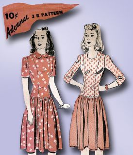 1940s Darlin Advance Swing Kids Dress Pattern 36 Bust