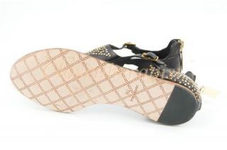 New Auth L A M B Gwen Stefani $190 Dagan Flat Leather Sandal Black 7 5