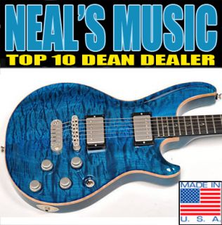 Dean Hardtail USA Exotic Quilted Maple Trans Blue Gibson Guitar Strap