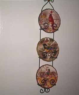 Small Decorative Plates and Metal Hanger Bird Plates