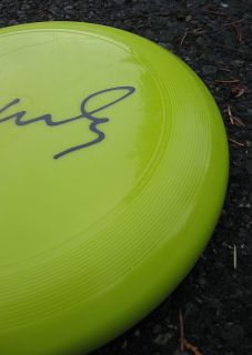 Unusual DALE CHIHULY Promotional Wham O Frisbee Signed LIME GREEN