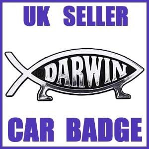 Darwin Fish on Legs Car Emblem Badge Symbol Plaque
