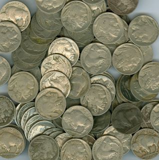 Lot of 100 Buffalo Nickels with Dates