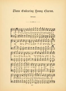 1894 Those Endearing Young Charms Irish Sheet Music   ORIGINAL