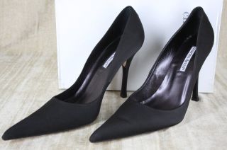 Charles David Leisure Black Satin Pointed Toe Pumps Heels Size 10 $230