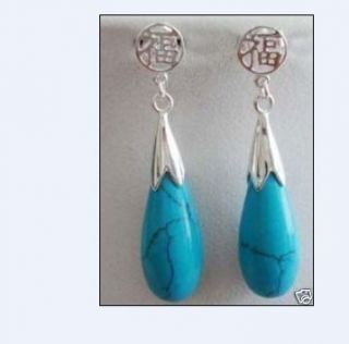 Beautiful Turquoise Dangle Earrings A Pair