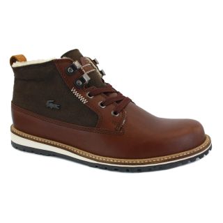 Lacoste Delevan 7 Mens Laced Leather & Textile Boots Dark Brown