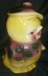 Vintage American Bisque USA Baby Chick with Jacket Tam Cookie Jar GR8