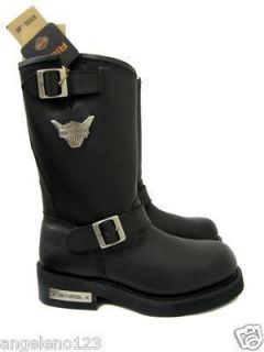 Harley Davidson Boots Mega Conductor Steel Toe Black Leather Men Size