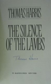Thomas Harris Silence of The Lambs Signed Arc w Publishers Letter