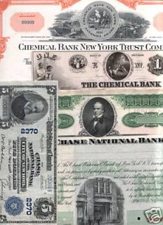  Chase Paper Lot 25 Items incl Historic Stocks w Rockefeller Sig