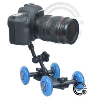 Tabletop Compact Dolly Kit Skater Wheel Camera Truck Stabilizer for