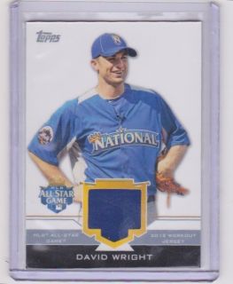 David Wright 2012 Topps Update All Star Game Used Jersey Relic Mets