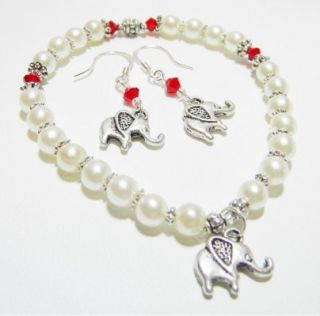 Delta Sigma Theta Sorority Elephant Bracelet and Earring Set