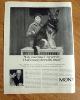 1968 Mony Mutual New York Ad Denise Kodner Highland Park IL German
