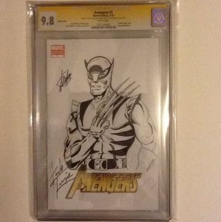 Avengers 1 CGC 9 8 Sketch Cover Wolverine by Herb Trimpe SS Stan Lee