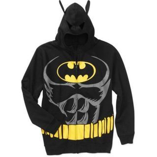 DC Comics Batman Mens XL Hoodie Zip Front Hoody Zip Up Sweatshirt New