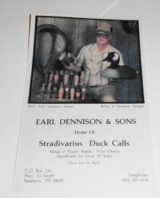 Vintage Earl Dennison Duck Call 2 Page Direction Booklet