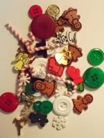 Christmas Theme Value Pack Buttons Scrapbook Crafts Candy Canes