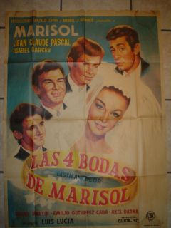 Las 4 Bodas de Marisol Original Mexican Movie Poster 1967 Mexico Very