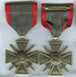French Croix de Guerre Medal Full Size WWII 1939 45 Cross