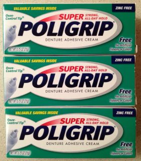  Strong All Day Hold Poligrip Denture Adhesive Cream 0 75oz Each