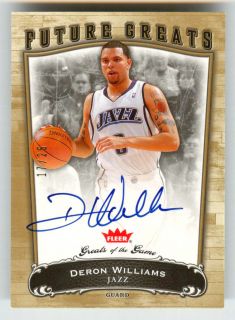 DERON WILLIAMS 05 06 FLEER GREATS OF THE GAME FUTURE GOLD ROOKIE RC