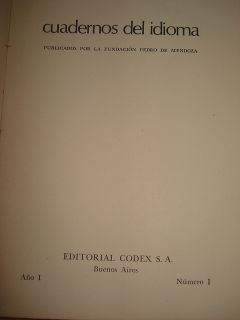 Cuadernos Del Idioma   Fundacion Pedro De Mendoza