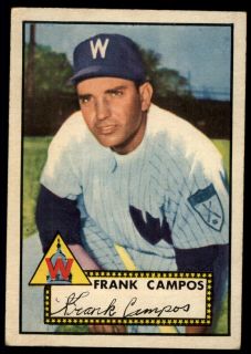 1952 Topps # 307 Frank Campos   Deans Cards 5 EX   B52T 00 2286