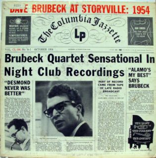 Dave Brubeck at Storyville 1954 LP Vinyl CL 590 VG