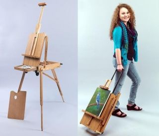 Mobile Roller Bench  PLEIN AIR Painting Wood Field Easel  Art Artist