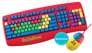 Funkeyboard Mouse Bundle for Kids and Children Color Coded for Faster