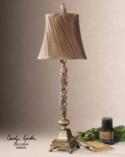  French Country Leaf Design Buffet Table Lamp Tuscan Old World