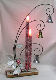 Vintage Christmas Mirrostar Candle Light with Bells on Arches Circa