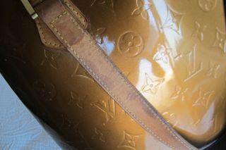 Auth Louis Vuitton Vernis Houston Bronze Handbag