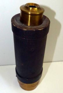 1875 German Brass & Leather Kaleidoscope 75 mm tube diameter Beautiful