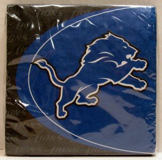 Detroit Lions NFL Football Party Pack of 16 Luncheon Paper Napkins