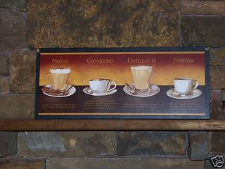 Coffee Theme Kitchen Decor Espresso Mocha Cappuccino Latte