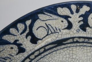 Dedham Pottery 12 Rabbit Chop Plate by Maude Davenport Crackled Glaze